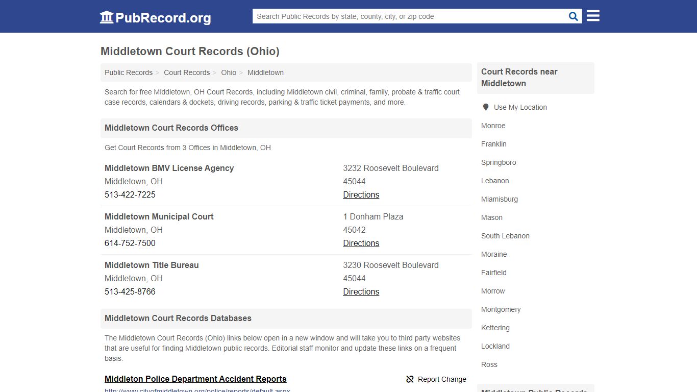 Free Middletown Court Records (Ohio Court Records)